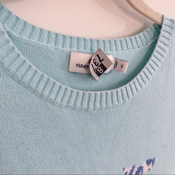 Vineyard Vines Zebra Whale Intarsia Sweater in Aqua - Picture 6 of 14